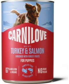 Carnilove Carnilove Dog Can Pat Puppies Karma mokra dla szczeniąt psów Indyk i łosoś z czarną porzeczką 400 g Suņu barība