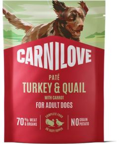Carnilove Carnilove Dog Pouch Karma mokra dla psów Indyk i przepiórka z marchwią 300 g Suņu barība