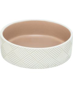 Trixie Miska ceramiczna we wzory, dla kota, 0,7 l/o 16 cm, biały/beżowy Bļodas un dzirdinātāji