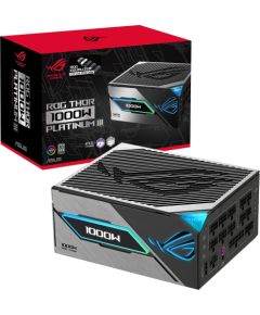 Asus ROG THOR 1000W Platinum III E (black, 1x 12 pin high power GPU, 4x PCIe, cable management, 1000 watts) Datoru barošanas bloki
