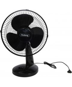 Galda ventilators, 30 W, 30 cm, 3 ātrumu izvēle, regulējama galva, melns, 551760B12B, Rosberg Ventilatori