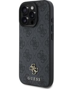 Guess PU 4G Small Metal Logo MagSafe Case Aizsargapvalks priekš iPhone 16 Pro / pelēks Neoriģinālie Maciņi