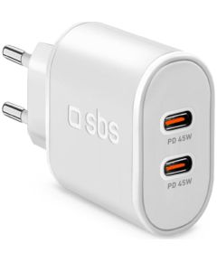Lādētājs SBS 2x USB-C 45W Telefonu lādētāji 220v