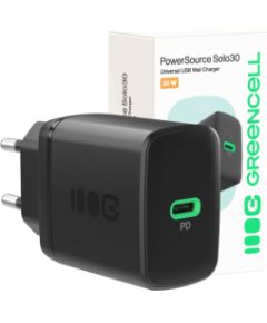 Green Cell Lādētājs Greencell PowerSource Solo30 30W Black Зарядные устройства