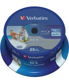 BD-R Verbatim 25GB 6x Datalife 25 Pack Spindle Wide Printable no ID CD DVD Матричные Диски