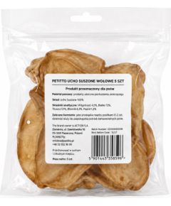 PETITTO Dried beef ear Mono - dog treat - 5 pcs Suņu barība