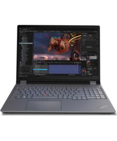 Lenovo ThinkPad P16 Gen 2 Intel® Core™ i7 i7-14700HX Mobile workstation 40.6 cm (16") WQXGA 64 GB DDR5-SDRAM 1 TB SSD NVIDIA RTX 3500 Ada Wi-Fi 6E (802.11ax) Windows 11 Pro English Grey, Black Ноутбуки