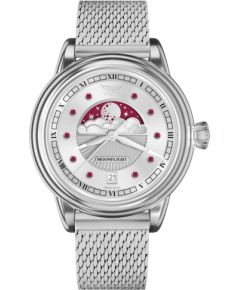 AVIATOR Douglas Moonflight Gemstone Edition Silver Red Ruby V.1.33.0.419.5 Rokas pulksteņi 