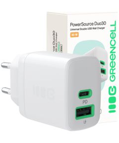 Green Cell Lādētājs Greencell PowerSource Duo30 30W White Зарядные устройства