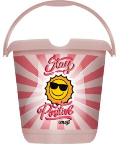 Keeeper Декоративное ведро Bucket deco 10L Ilvie "Emoji Stay Positive" Ø30x28 см, розовое. Уборка помещений
