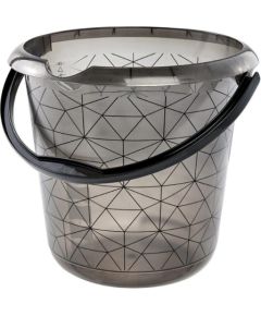 Keeeper Ведро deco 10L Ilvie "Polygon" Ø30x28cm прозрачное серое Уборка помещений