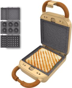 Cecotec Sandwich Maker Rock'nToast Retro One Yellow Retro-style 700 W Number of plates 3 Yellow Sendviču - Karstmaižu tosteri