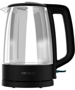 Cecotec Kettle ThermoSense 320 Clear 2200 W Electric 1.7 L Glass 360° rotational base Black/Transparent Tējkannas (elektriskās)