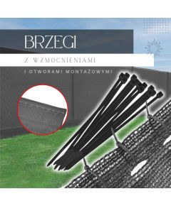 Springos Gaiši antracīta ēnošanas tīkls 185 GSM 1,5 x 50 m, 200 stiprinājumi SN0062 Nojumes un aksesuāri