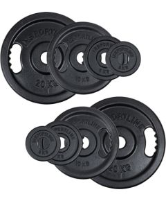Čuguna olimpisko svaru paliktņu komplekts inSPORTline Castblack 2 - 20 kg Svaru ripas un stieņi