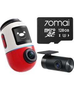 Xiaomi Videoreģistrators 70mai Omni X800 4K set red + 70mai SD 128GB Видеорегистраторы