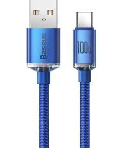 Baseus CAJY000403 Crystal Shine Series Datu kabelis USB - USB-C 100W 1,2m / zils Data USB kabeļi