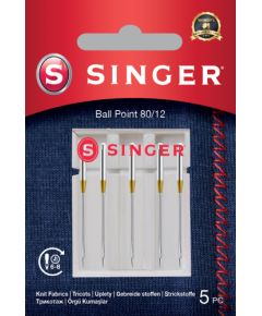 Singer Ball Point Needle 80/12 5PK for Knit Fabrics Šujmašīnu piederumi