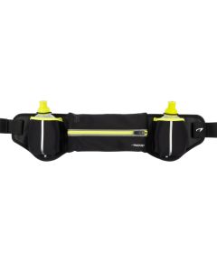 Hip bag with bottles AVENTO 44RA Black/Fluorescent yellow Skriešanas mugursomas