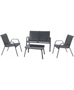 Gardena GARDEN FURNITURE SET RIVET KD BLACK Dārza mēbeļu komplekti