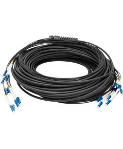 Digitus fiber optic universal breakout cable, duplex, LC/UPC connector, single mode OS2 (black, 50 meters, pre-assembled) Tīkla vadi