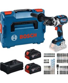 Bosch Powertools tool set cordless impact drill 18 volts 110 Nm with 2 batteries 5.0 Ah and bit set in L-BOXX (boxed) Jaunumi -Dārzam
