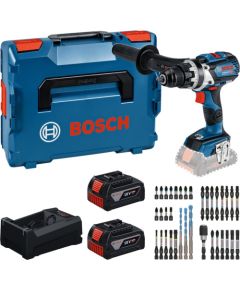 Bosch Powertools tool set: cordless drill/driver 18 volts 110 Nm with 2 batteries 5.0 Ah, charger and bit set (boxed) Jaunumi -Dārzam