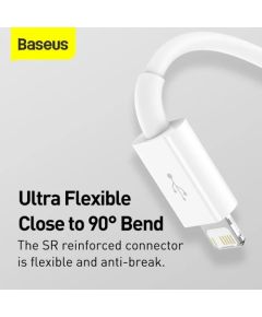 Baseus Superior Series Fast Charging Data Cable Uzlādes un datu kabelis USB-A uz USB-C / microUSB / Lightning 3.5A 0.5m / balts Data USB kabeļi