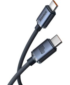 Baseus CAJY000701 Crystal Shine Series Datu kabelis USB-C - USB-C 100W 2m / melns Data USB kabeļi