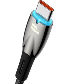 Baseus Glimmer Series Fast Charging Data Cable USB-A - USB-C Ātrās uzlādes datu kabelis 100W 1m / melns Data USB kabeļi