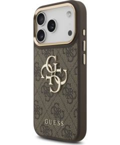 Guess 4G Big 4G Classic Logo Big Strap Metal Buttons Case for iPhone 17 Pro Коричневый Чехлы - альтернативные