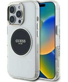 Case Guess IML Metal Colored Circle Classic Logo MagSafe Защитный чехол для iPhone 16 Pro / чёрный Чехлы - альтернативные