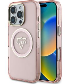 Guess IML Metal Mountain Logo MagSafe Case Защитный чехол для iPhone 16 Pro Max / розовый Чехлы - альтернативные