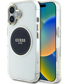 Guess IML Metal Colored Circle Classic Logo MagSafe Защитный чехол для iPhone 16 / чёрный Чехлы - альтернативные