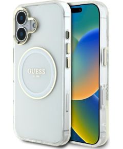Case Guess IML Metal Colored Circle Classic Logo MagSafe Защитный чехол для iPhone 16 / белый Чехлы - альтернативные