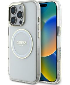 Guess IML Metal Colored Circle Classic Logo MagSafe Защитный чехол для iPhone 16 Pro Max / белый Чехлы - альтернативные