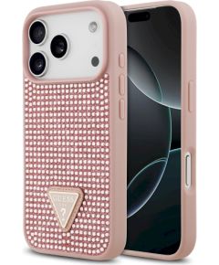Case Guess Rhinestone Triangle Logo Защитный чехол для iPhone 17 Pro / розовый Чехлы - альтернативные