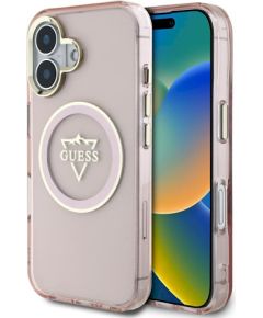 Case Guess IML Metal Mountain Logo MagSafe Защитный чехол для iPhone 16 / розовый Чехлы - альтернативные