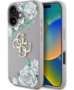 Case Guess Grained Roses Big 4G logo Защитный чехол для iPhone 16 / фиолетовый Чехлы - альтернативные