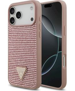 Case Guess Rhinestone Triangle Logo Защитный чехол для iPhone 17 Pro Max / розовый Чехлы - альтернативные