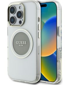 Case Guess IML Metal Colored Circle Classic Logo MagSafe Защитный чехол для iPhone 16 Pro / серый Чехлы - альтернативные
