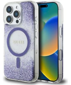 Guess HC Resin Bottom Glitter Case Защитный чехол для iPhone 16 Pro Max MagSafe / фиолетовый Чехлы - альтернативные