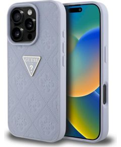 Case Guess Hot Stamp 4G Pattern Triangle Metal Logo Защитный чехол для iPhone 16 Pro / фиолетовый Чехлы - альтернативные
