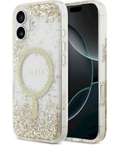 Guess Resin Bottom Glitter MagSafe case Защитный чехол для iPhone 17 / золотой Чехлы - альтернативные