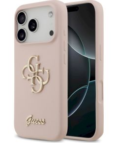 Guess Silicone Big 4G Script Case Защитный чехол для iPhone 17 Pro / розовый Чехлы - альтернативные