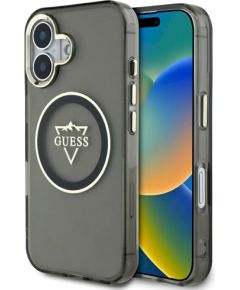 Guess IML Metal Mountain Logo MagSafe Case Защитный чехол для iPhone 16 / чёрный Чехлы - альтернативные
