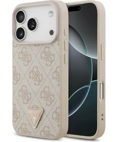 Guess Leather 4G Triangle Strass MagSafe Case Защитный чехол для iPhone 17 Pro / розовый Чехлы - альтернативные