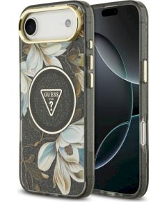 Guess IML Glitter Flowers Triangle MagSafe case Защитный чехол для iPhone Air / чёрный Чехлы - альтернативные
