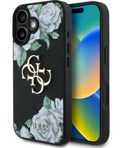 Case Guess Grained Roses Big 4G logo Защитный чехол для iPhone 16 / чёрный Чехлы - альтернативные
