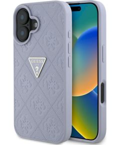 Guess Hot Stamp 4G Pattern Triangle Metal Logo Case Защитный чехол для iPhone 16 / фиолетовый Чехлы - альтернативные